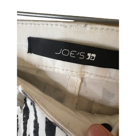 Joes Black And White Striped Wood Grain Print Straight Leg Pants W26 - Picture 4 of 10